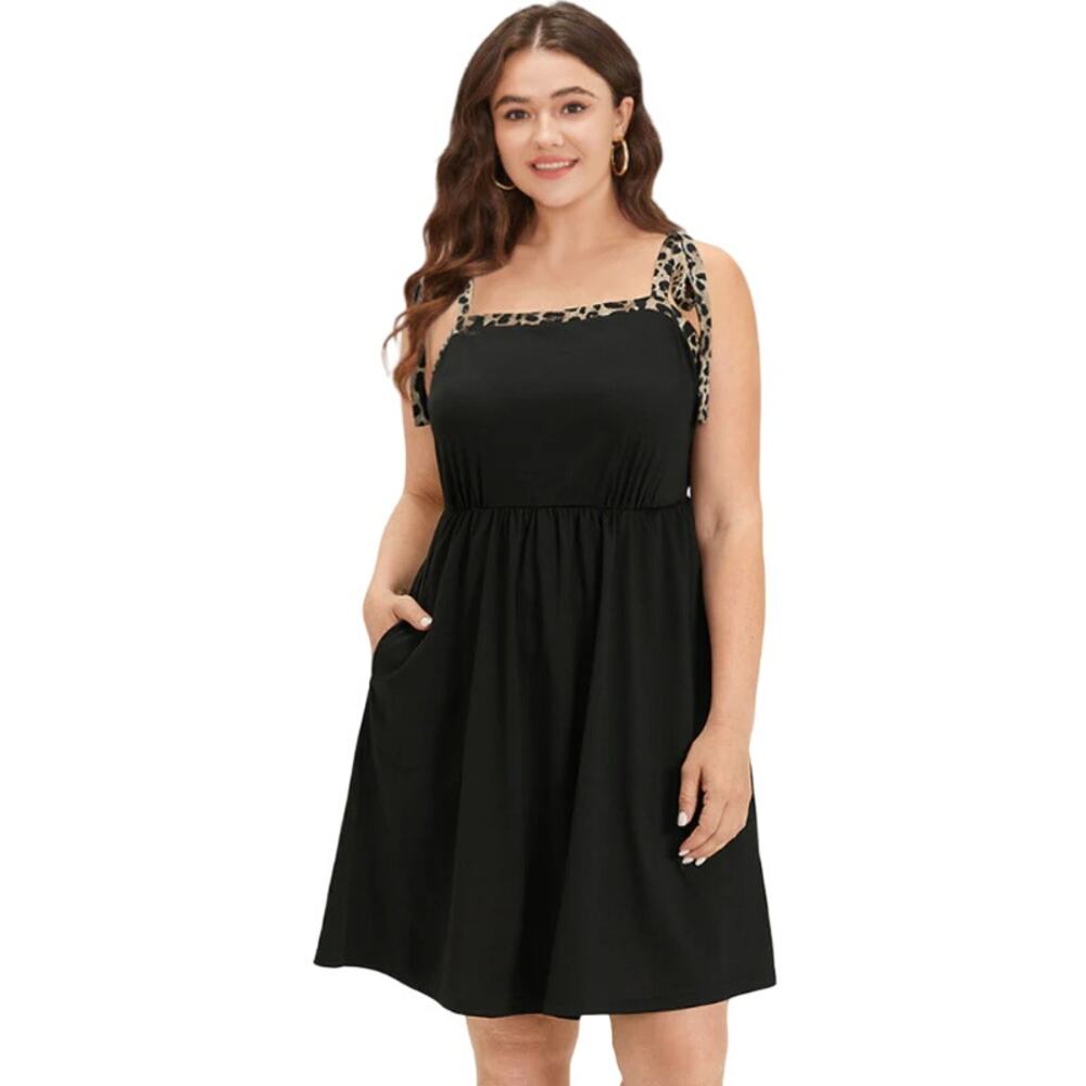 BloomChic Supersoft Essentials Leopard Elastic Waist Pocket Cami Dress, NWT